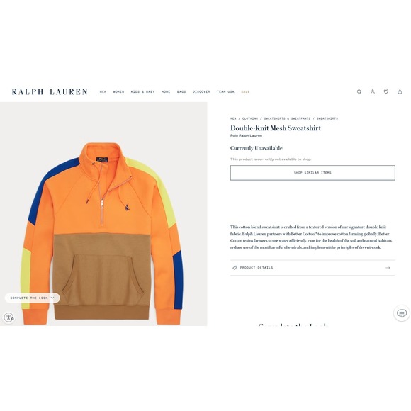 Polo Ralph Lauren Other - Polo Ralph Lauren Double-Knit Mesh Sweatshirt Men's Size XL